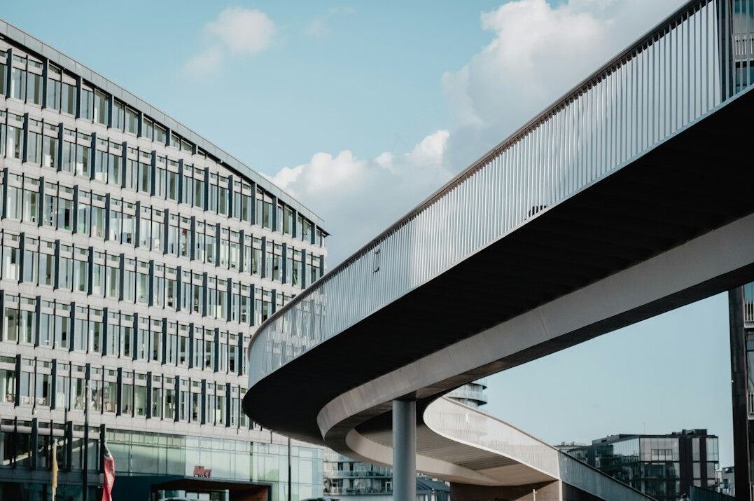 Exterior of a modern office building facade in Copenhagen